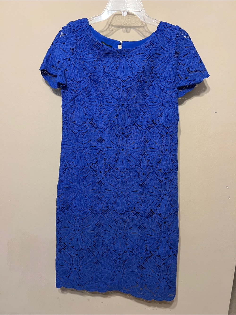 Talbots Cobalt Blue Crochet Shift Dress